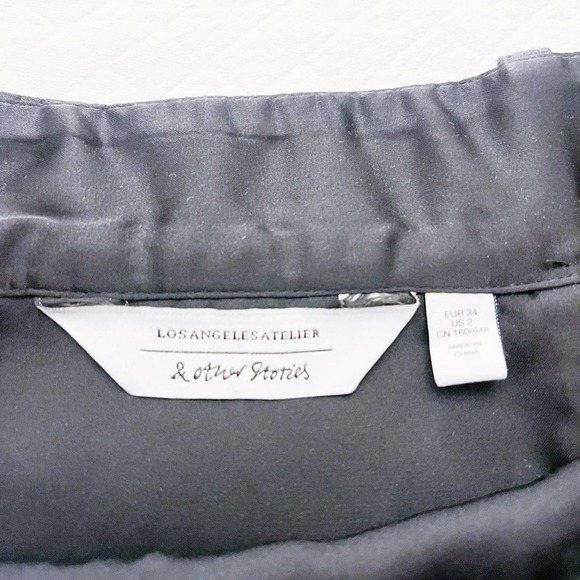 & Other Stories Black LA Atelier Black Flare Skirt SZ2 - Picture 4 of 7